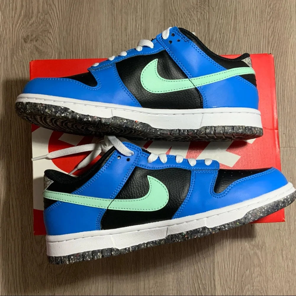 Nike Dunk Low GS Blk Light Photo Blue Mint - Size 6.5Y/8W - DR0165-001 New